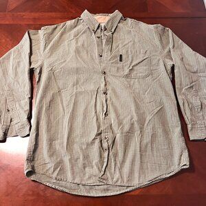 Columbia Sportswear Mens XL Green Plaid  Button-Front Long Sleeve Shirt